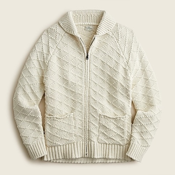 Brand New with tags! Crew Cotton diagonal jacquard full-zip